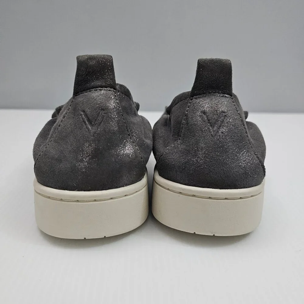 Vionic Uptown Ballet Flat Sneaker Womens 8.5 Metallic Silver Leather Slip On